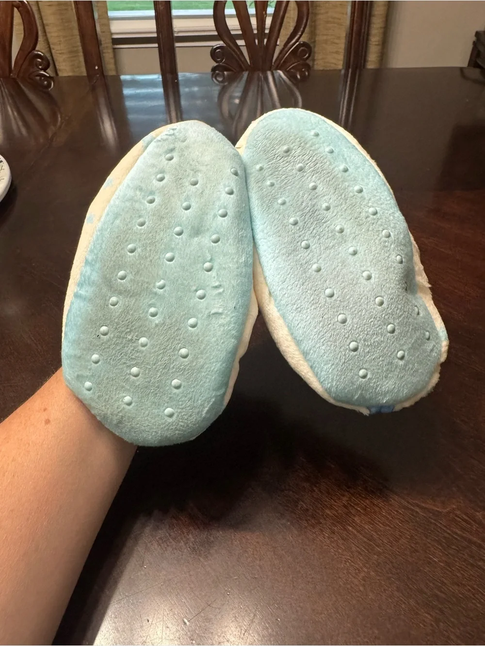 Bluey Kids Plush Slippers - Cream & Light Blue unisex